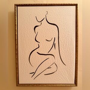 Stunning Eternal Contour Minimalist Figurative Line Art in Floater Frame